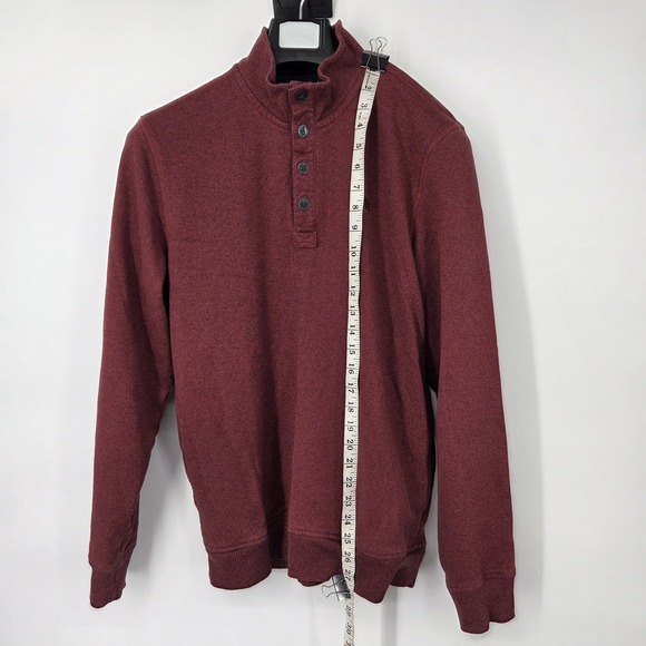 Travis Mathew 1/4 Button Pullover Golf Sweater Mens Size Medium Maroon Red - Picture 3 of 9